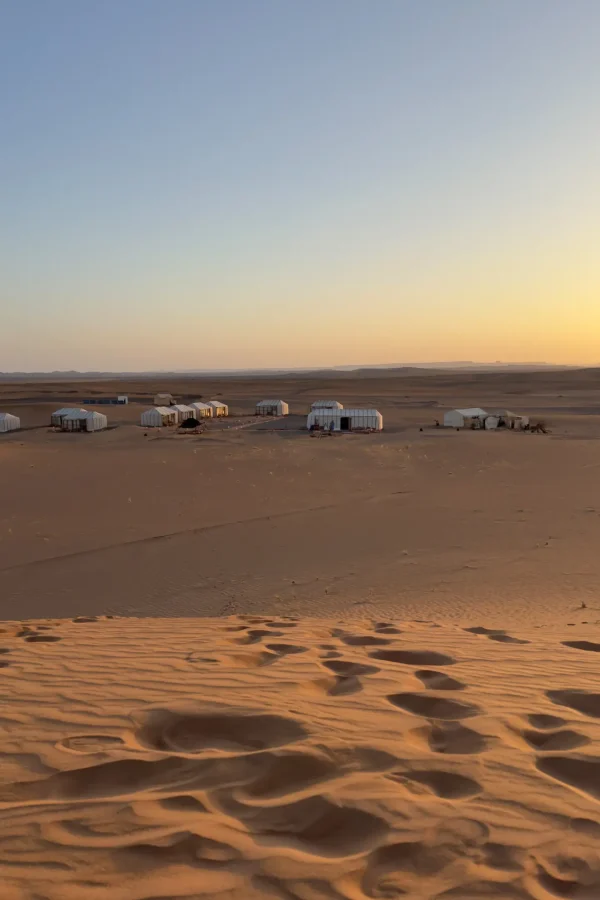 Ame Camp seen across the Erg Chebbi dunes